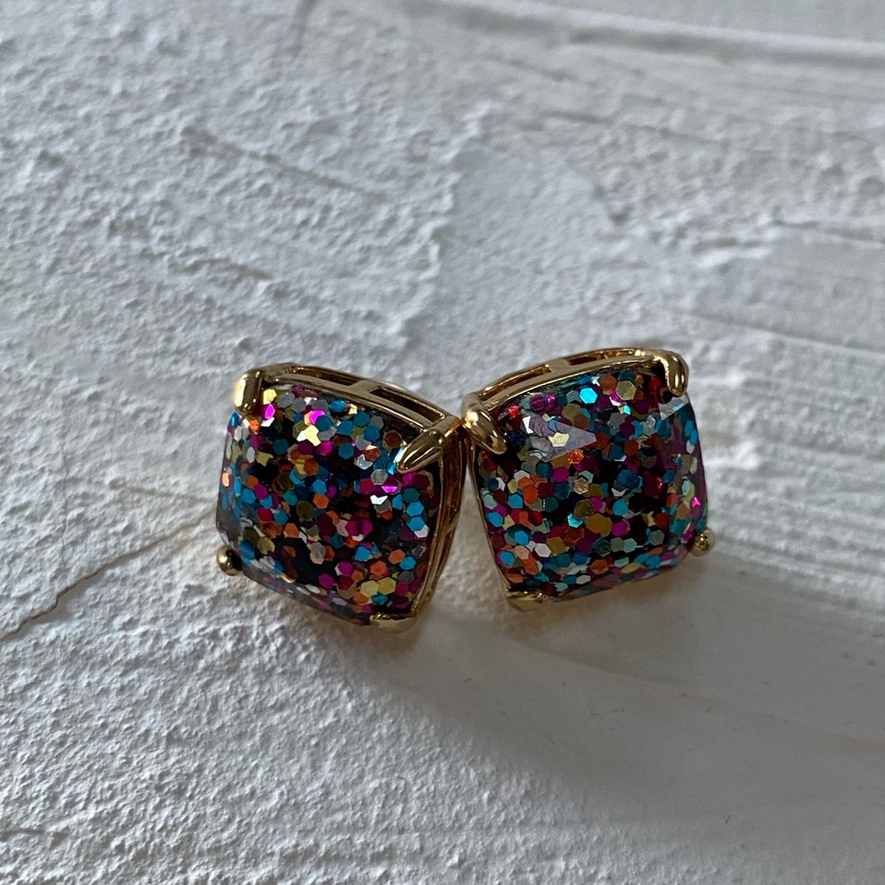 Kate Spade multi glitter stud earrings